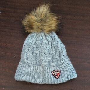 Stylish Gray Knit Pom-Pom Hat